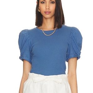 Blue 1.state puff sleeve top - Capri blue